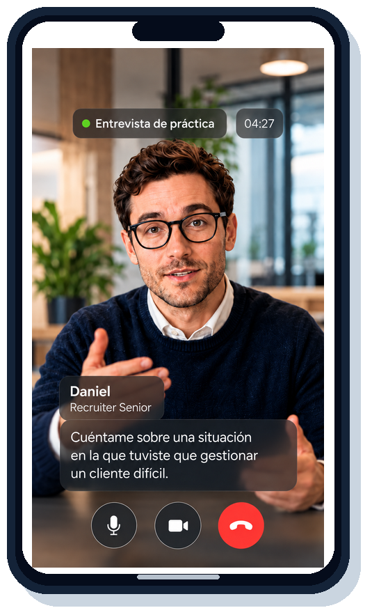Videollamada de práctica con un entrevistador de JobCoach